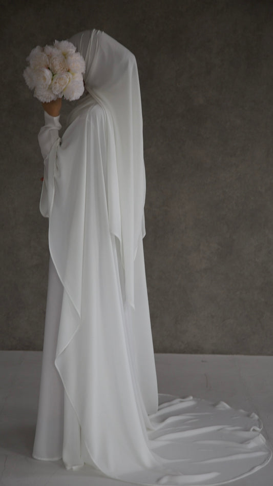 Plain bridal hijab  image 0